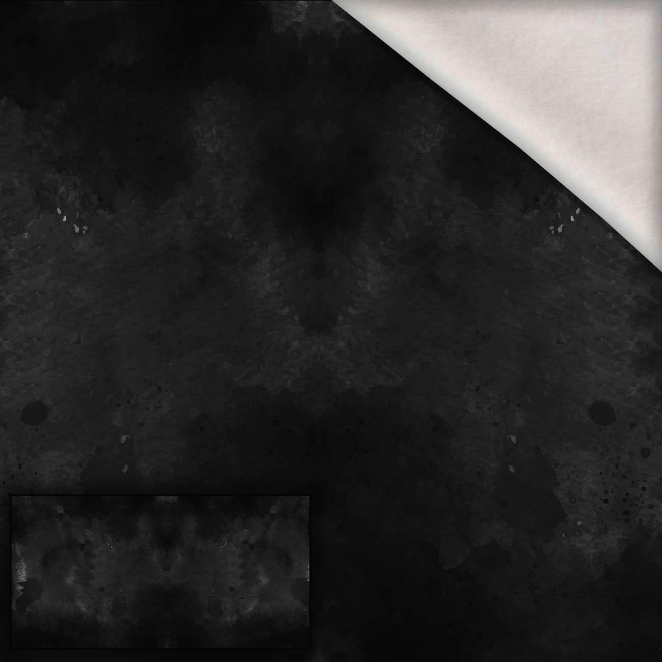 BLACK SPECKS -  PANEL (80cm x 155cm) brushed knitwear with elastane ITY