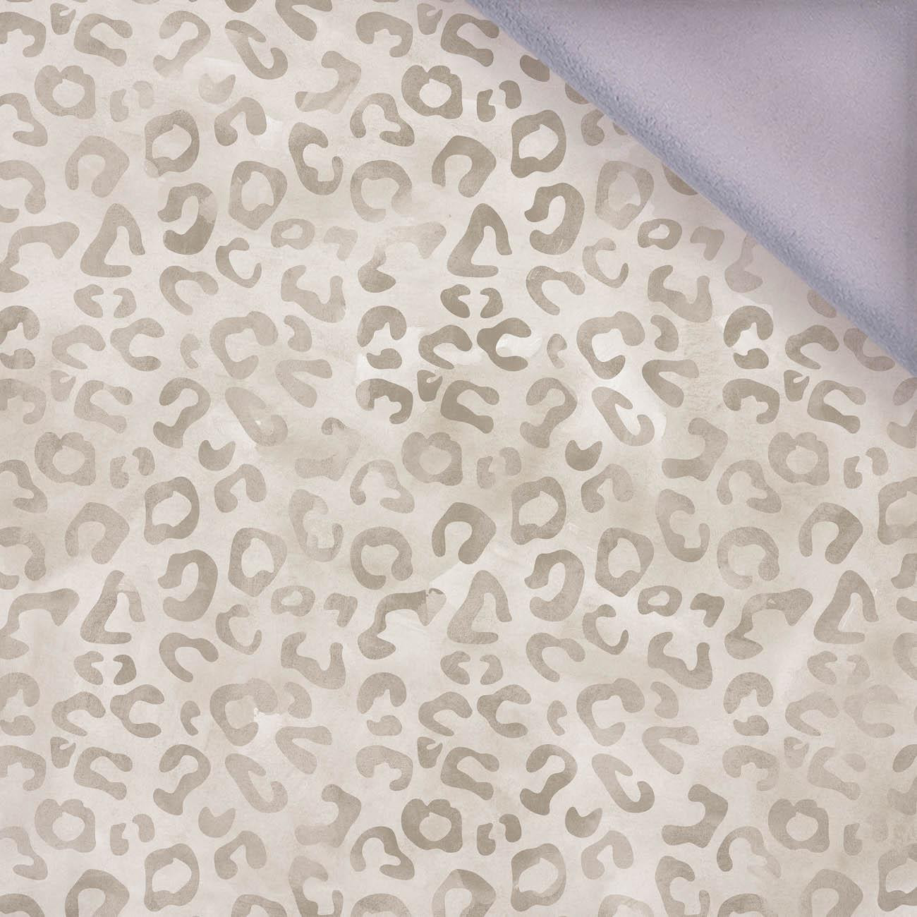 SPOTS / BEIGE (SNOW LEOPARDS) - softshell