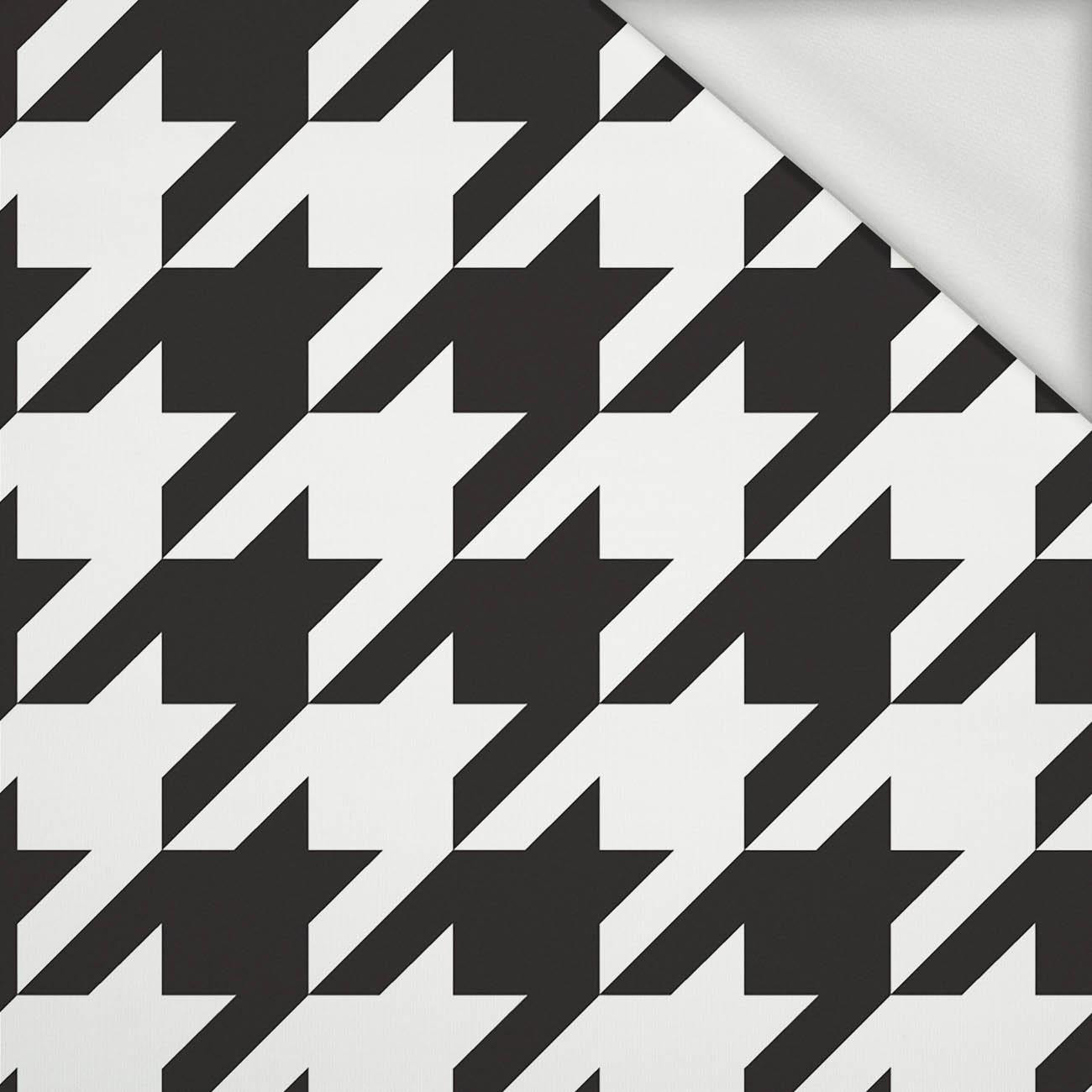 BLACK HOUNDSTOOTH (big) / WHITE - looped knit fabric