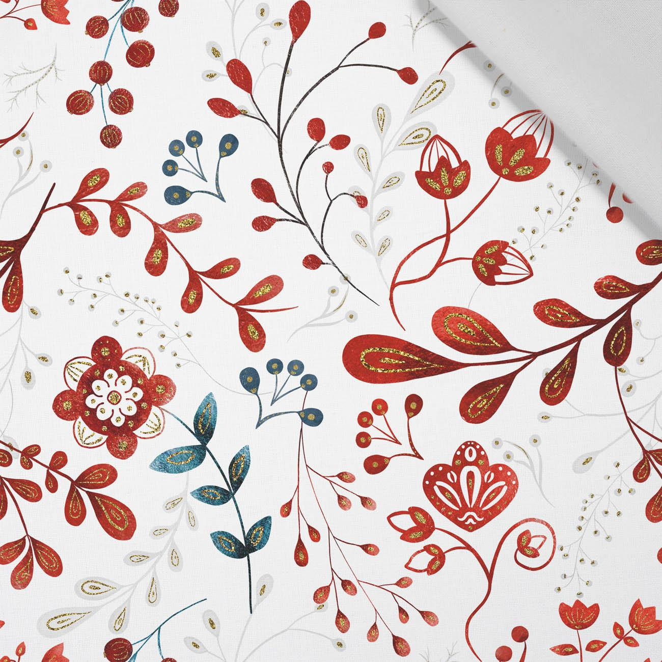 FOLK FLORAL pat. 2 (FOLK FOREST) - Cotton woven fabric