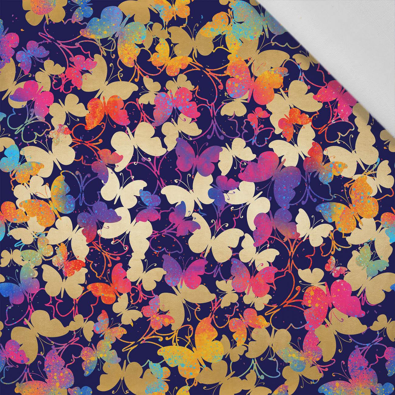 BUTTERFLIES / colorful - Cotton woven fabric