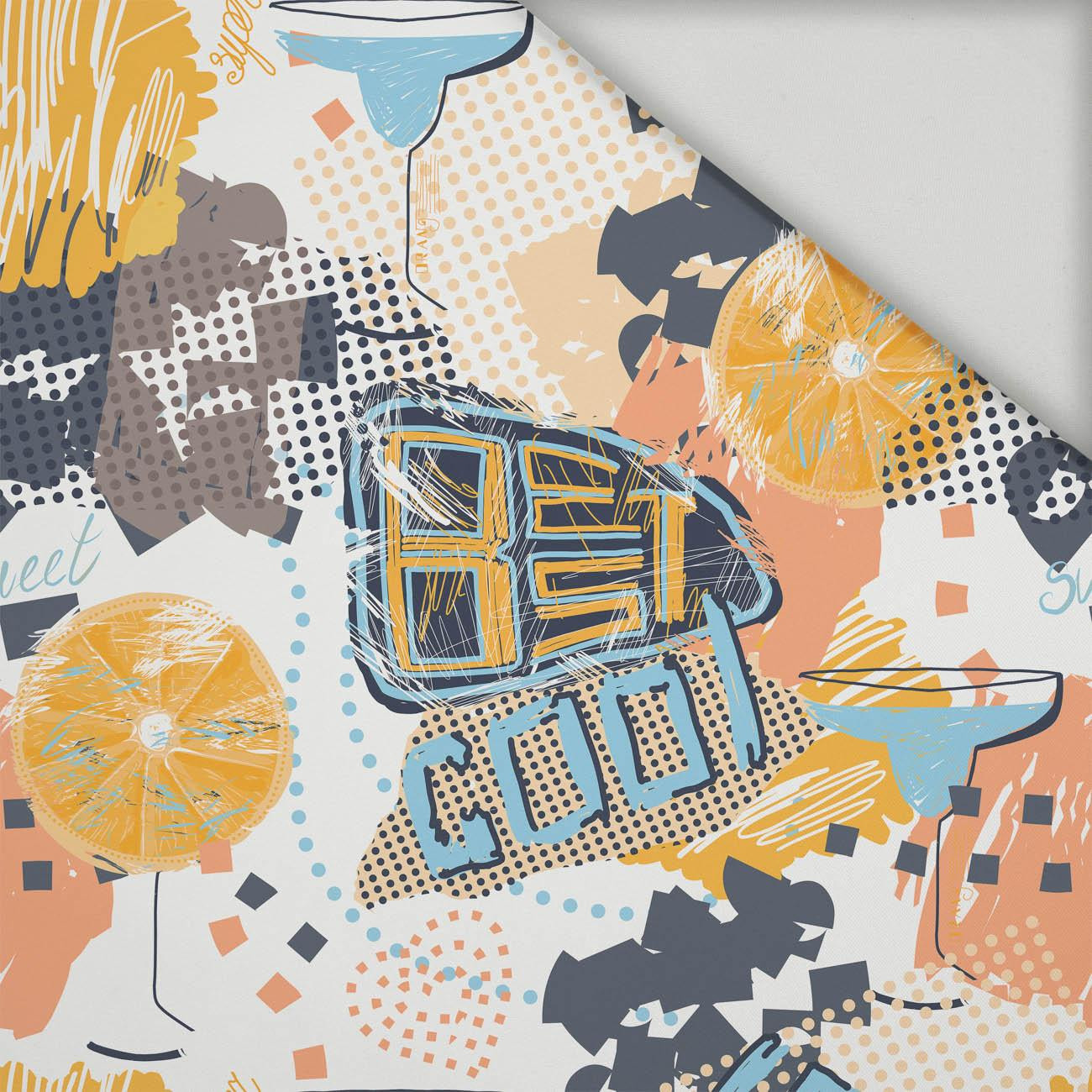 GRAFFITI ORANGES / white - Quick-drying woven fabric