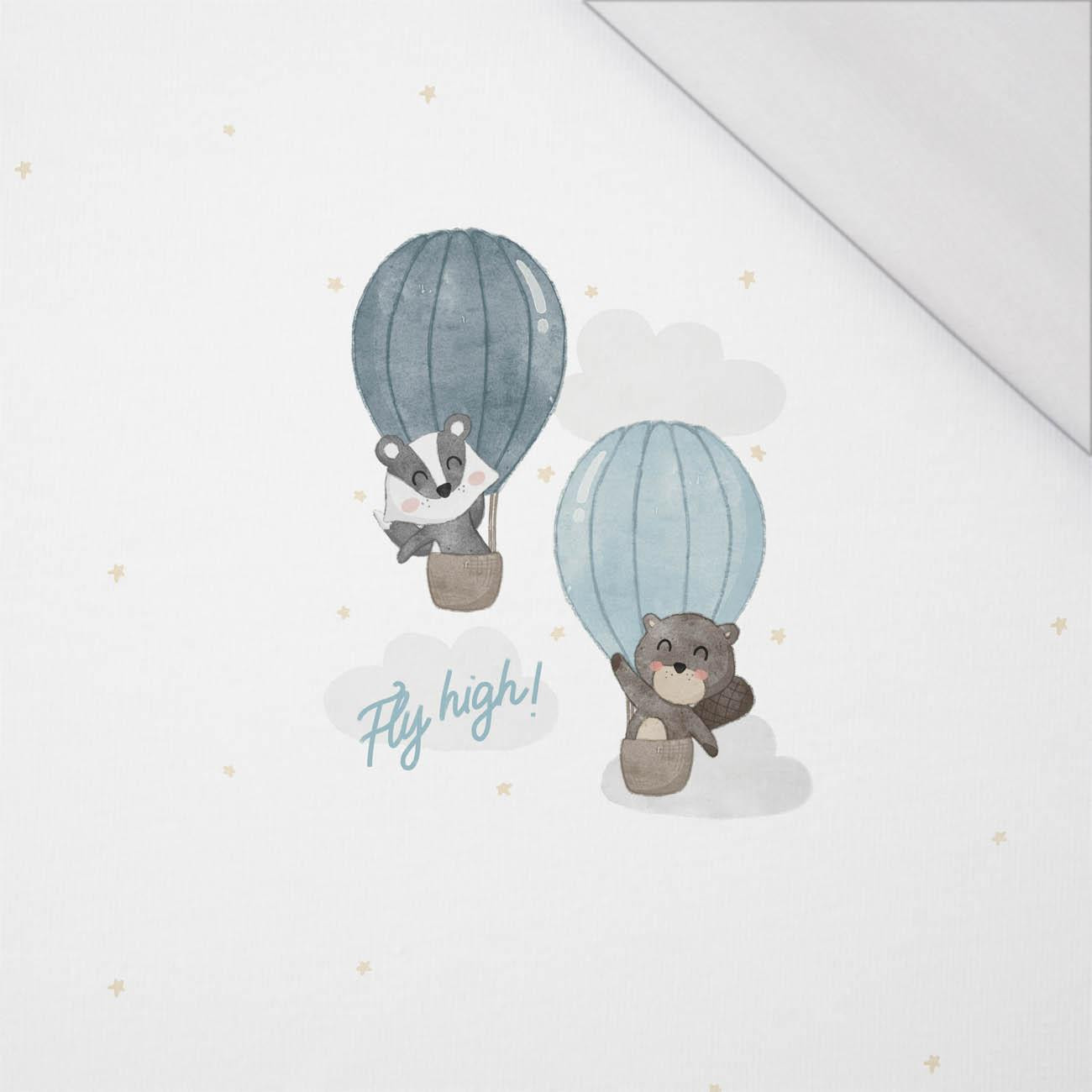 FLY HIGH / blue - PANEL (60cm x 50cm) SINGLE JERSEY