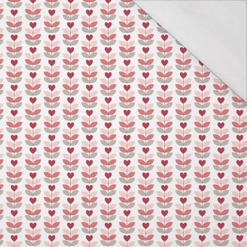 LOVE TULIPS / white (VALENTINE'S HEARTS) - single jersey with elastane 