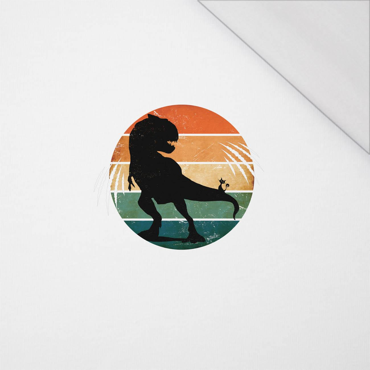 TYRANNOSAURUS / white - PANEL (60cm x 50cm) SINGLE JERSEY