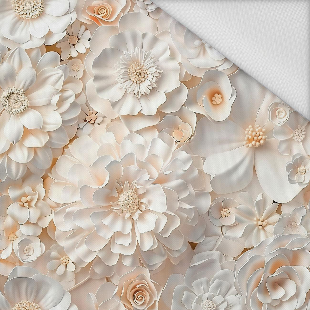 WHITE FLOWERS PAT. 4 - Waterproof woven fabric