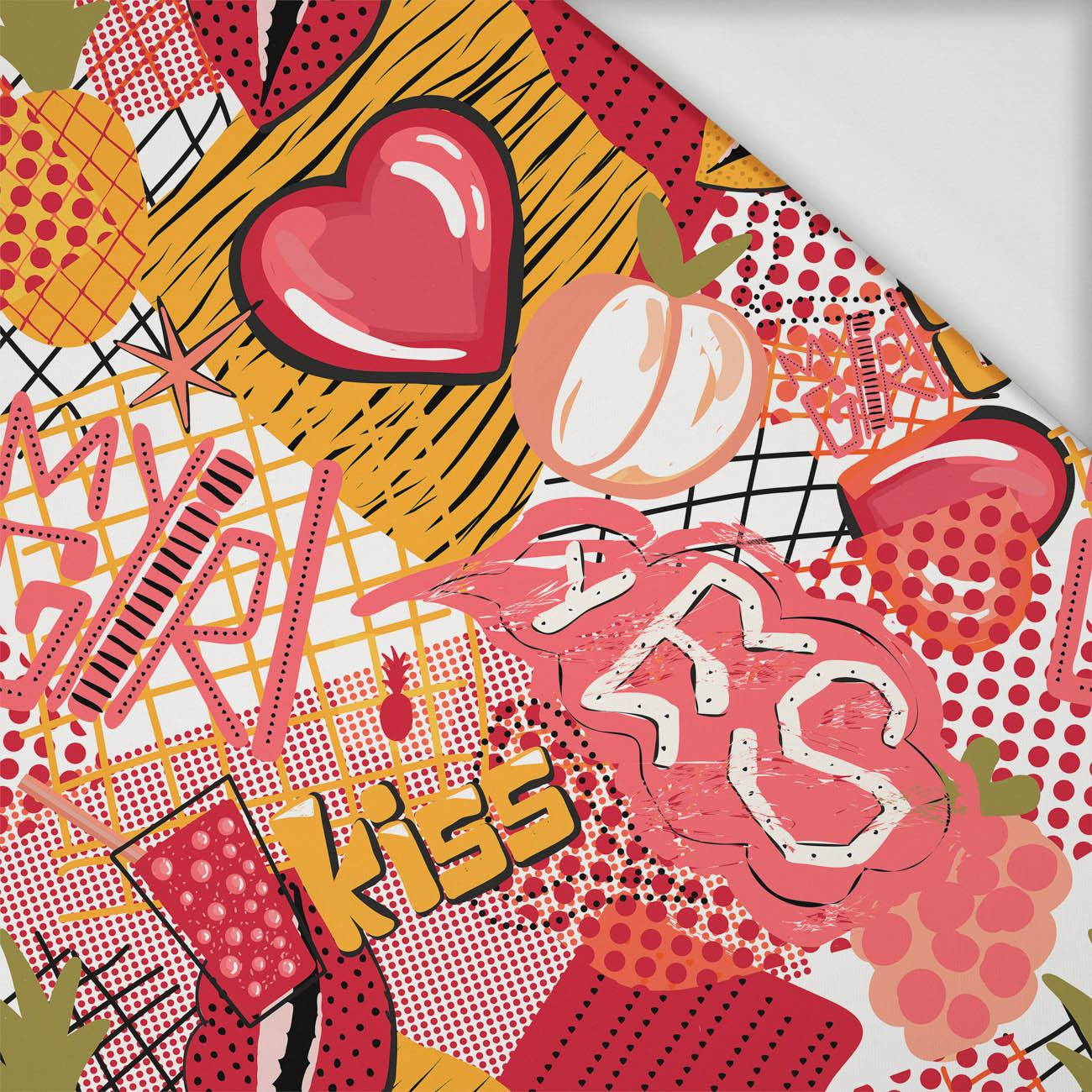 GRAFFITI HEARTS / white - Viscose jersey