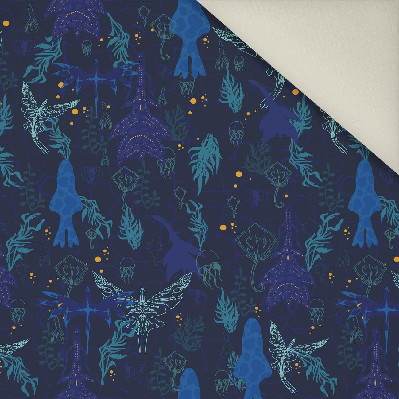 WATER WORLD / navy- Upholstery velour 