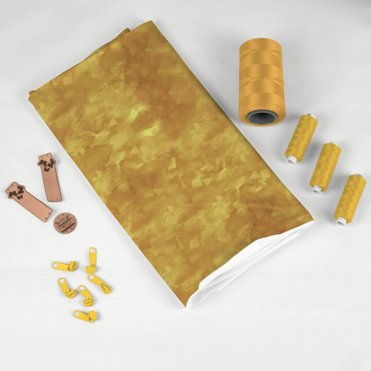 CAMOUFLAGE pat. 2 / mustard - looped knit fabric