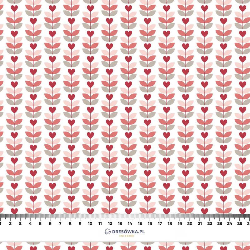 LOVE TULIPS / white (VALENTINE'S HEARTS) - single jersey with elastane 