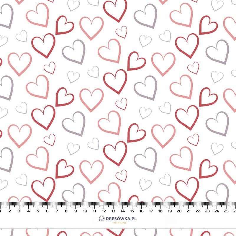 HEARTS (CONTOUR) / white (VALENTINE'S HEARTS) - single jersey with elastane 