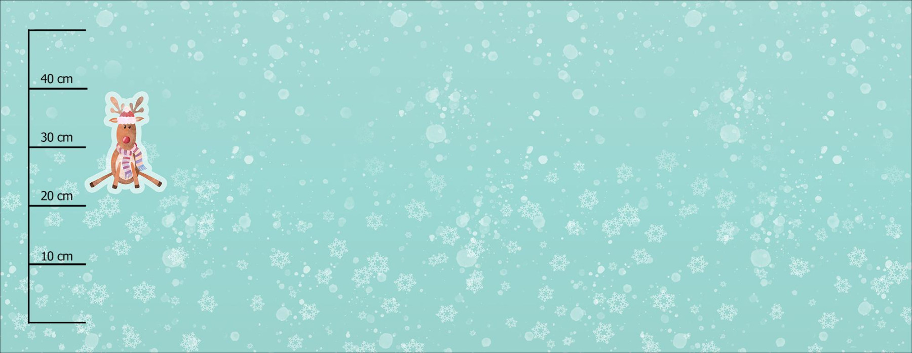 REINDEER / SNOWFLAKES (CHRISTMAS REINDEERS) - SINGLE JERSEY PANORAMIC PANEL 