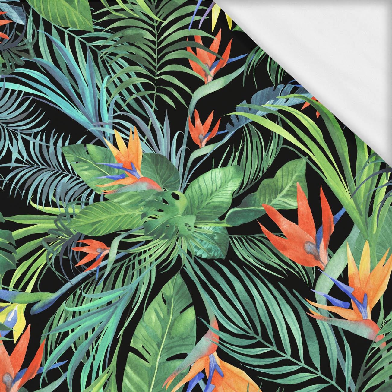 PALM LEAVES pat. 3 / green- single jersey with elastane