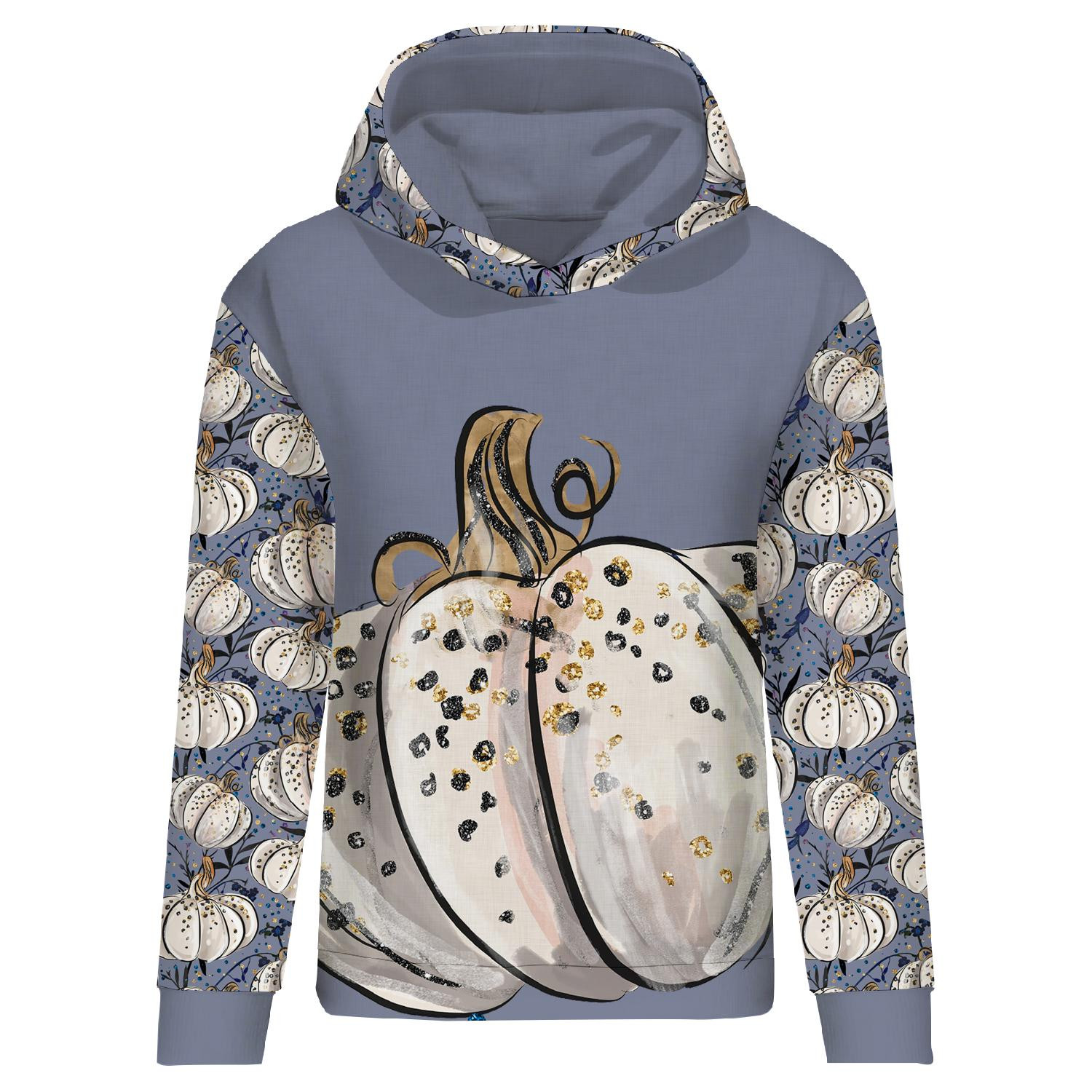 CLASSIC WOMEN’S HOODIE (POLA) - ENCHANTED PUMPKIN (ENCHANTED NIGHT) - looped knit fabric