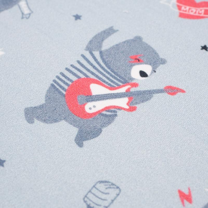 Rock N Roll bear / grey - looped knit 