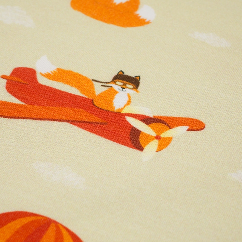 FOXES ON THE JOURNEY / sand - Viscose jersey WE210
