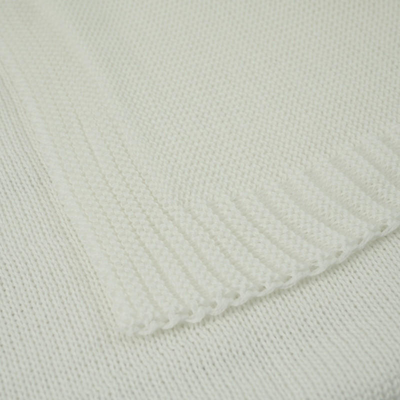 BLANKET / white S - thin knitted panel