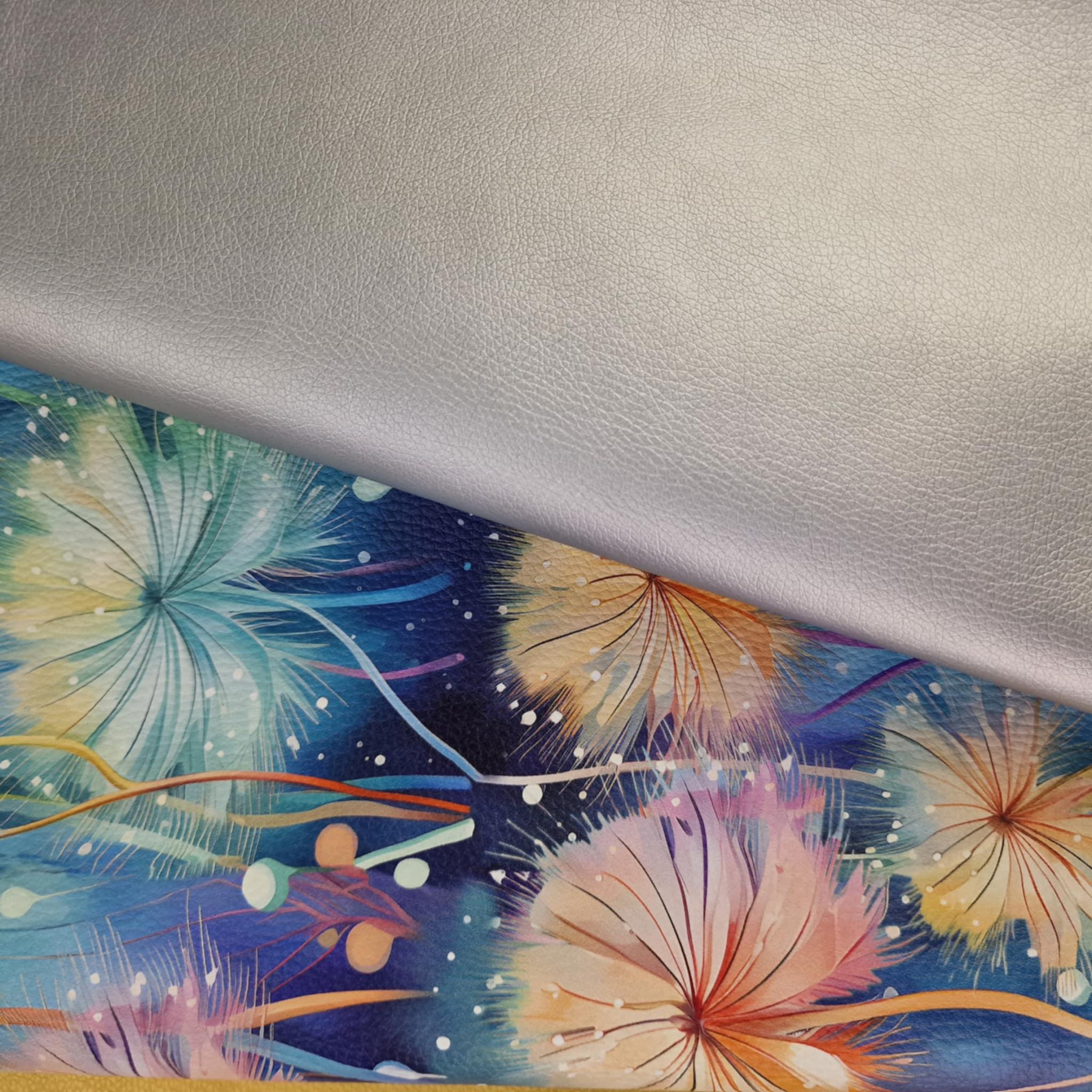 46cm METALIC SILVER - metalic leatherette