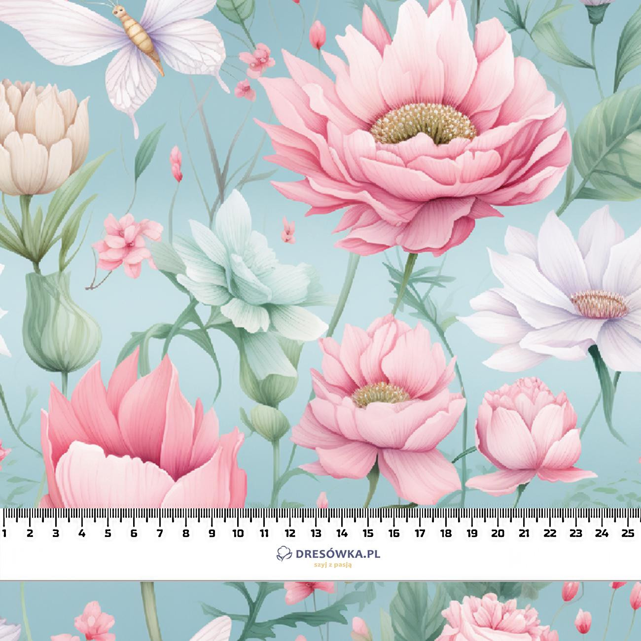 FAIRY WORLD wz.11 (FLOWERS) - Cotton woven fabric