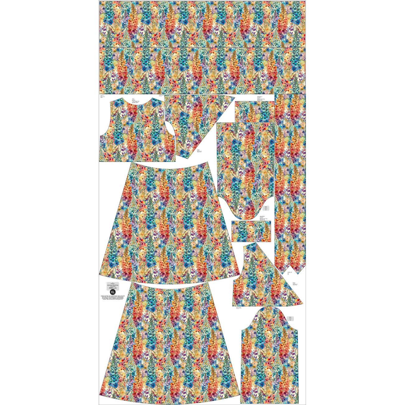 WRAP FLOUNCED DRESS (ABELLA) - FLOWERS pat.40 - sewing set