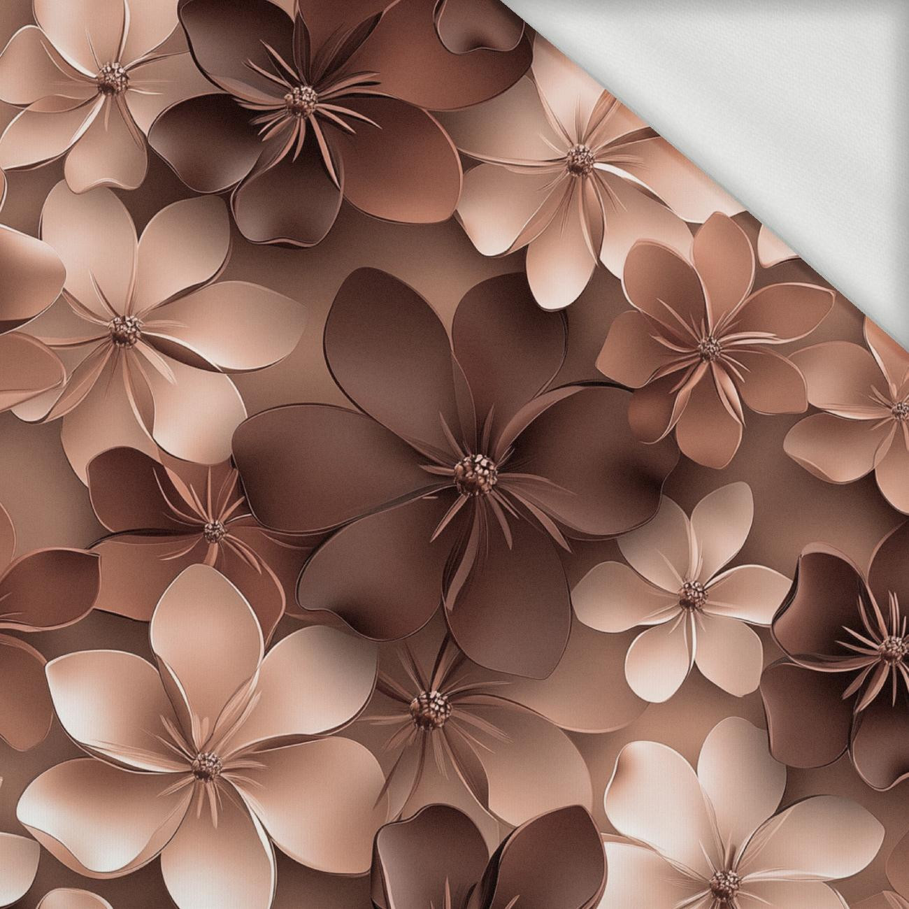 FLOWERS WZ.5/ Mocha Mousse  - looped knit fabric
