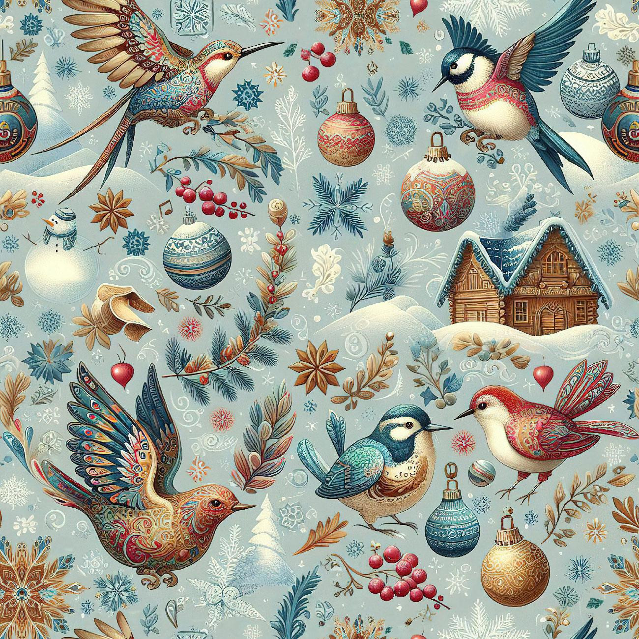 Vintage Christmas wz.28 - Woven Fabric for tablecloths