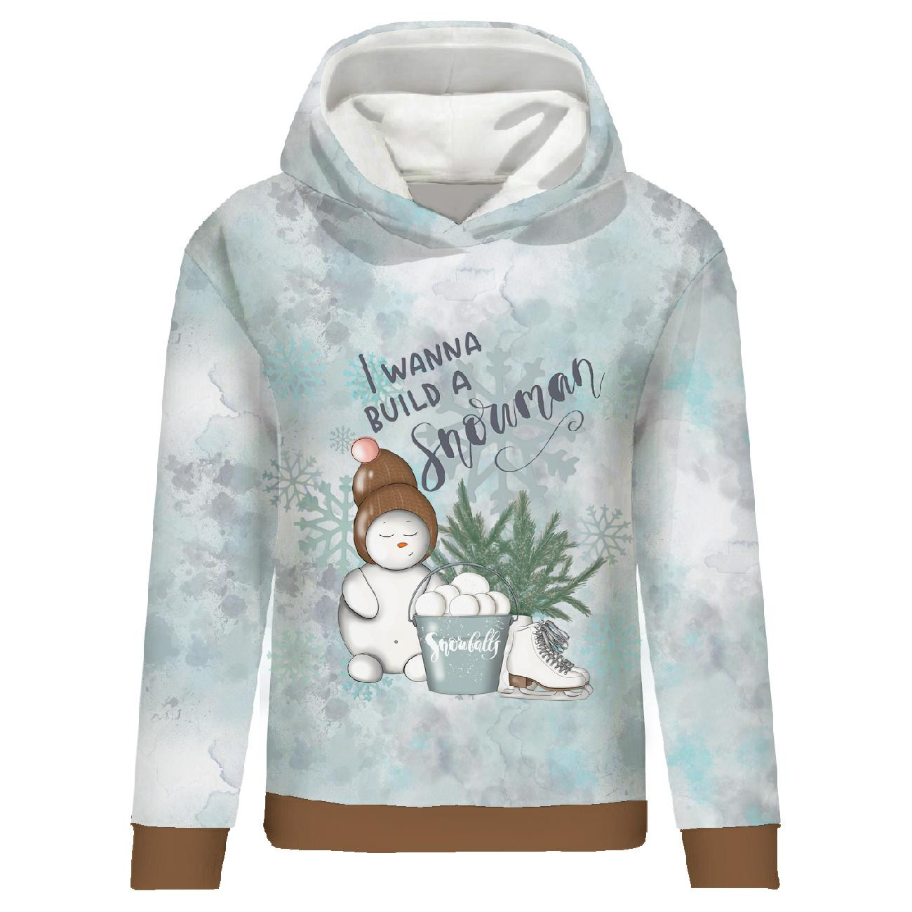 CLASSIC WOMEN’S HOODIE (POLA) - I WANNA BUILD A SNOWMAN (WINTER IN THE CITY) - looped knit fabric 
