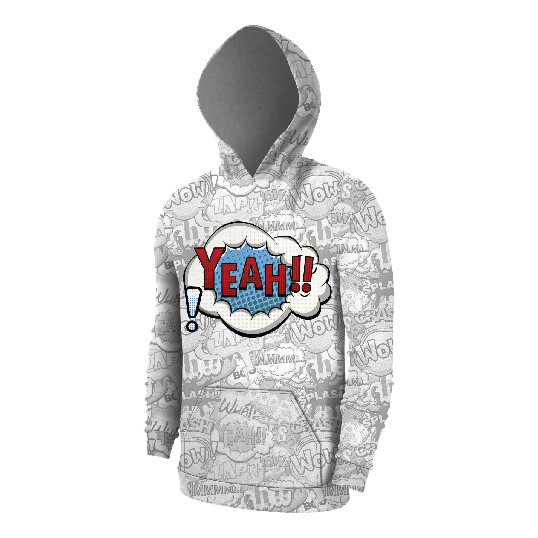 MEN’S HOODIE (COLORADO) - COMIC BOOK / yeah (blue - red) - sewing set 