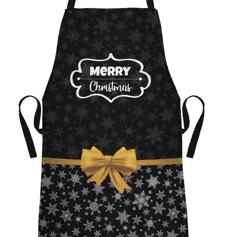 CHRISTMAS APRON - MERRY CHRISTMAS / snowflakes