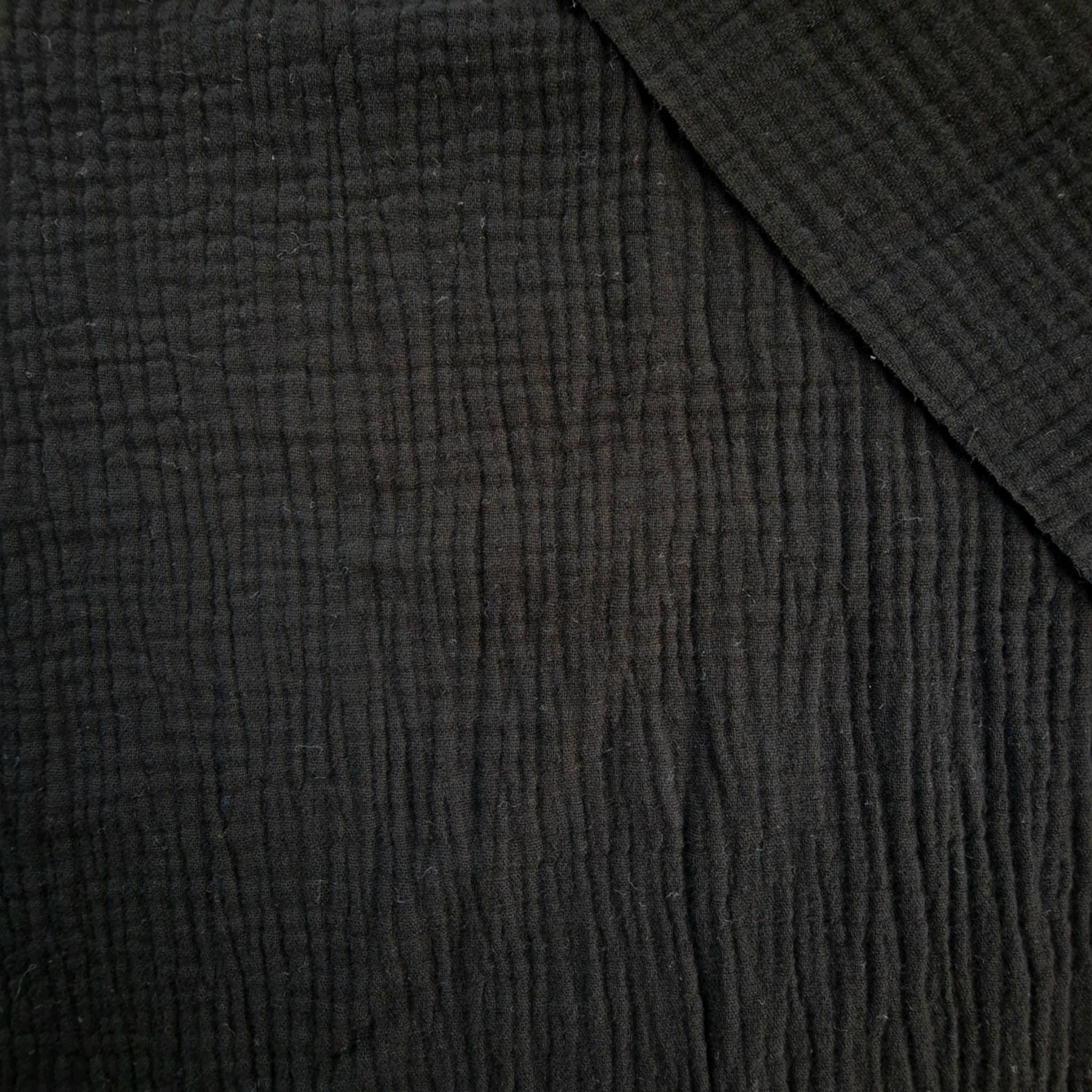 Cotton Muslin Double Gauze - BLACK