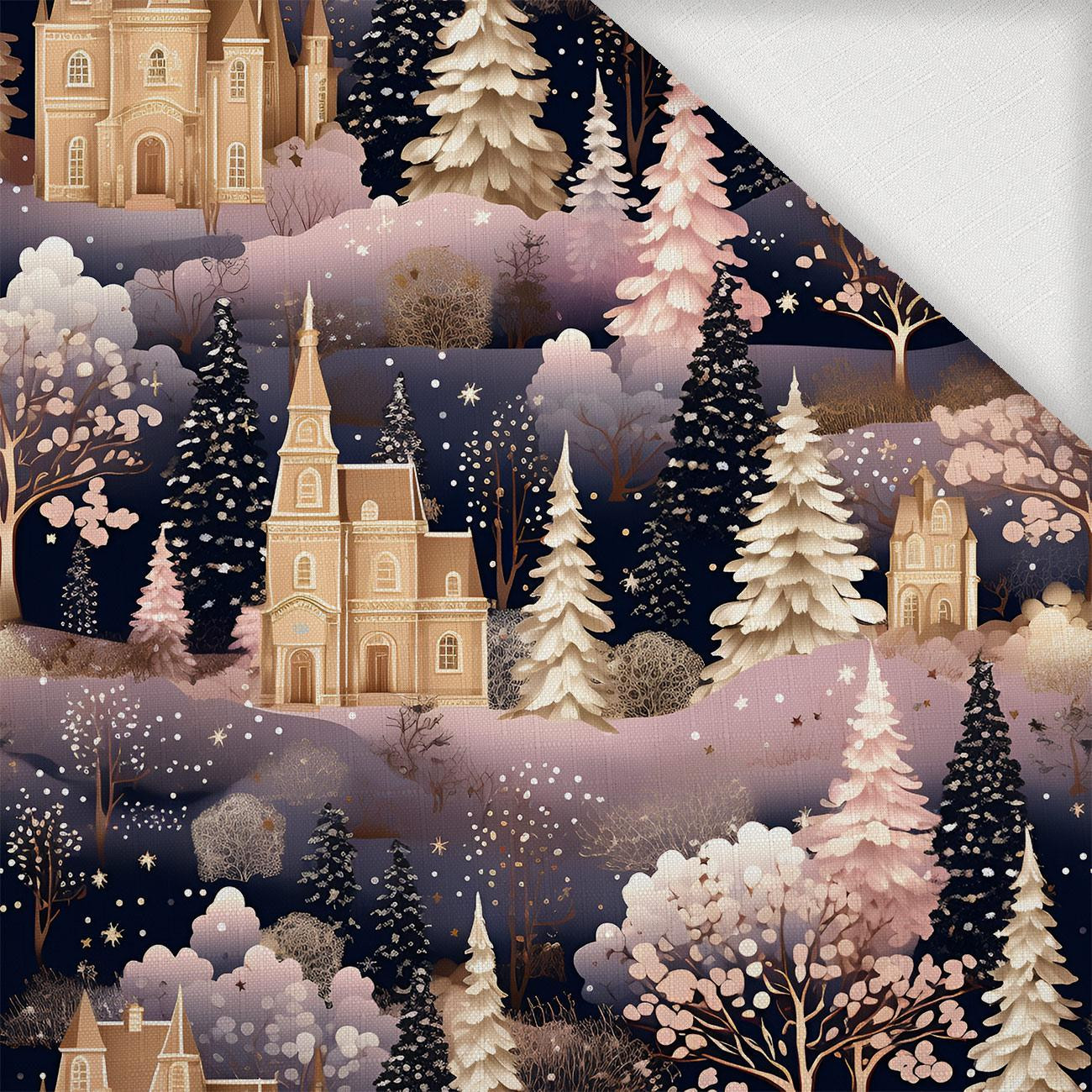 Pink Vintage Christmas wz. 2 - Woven Fabric for tablecloths