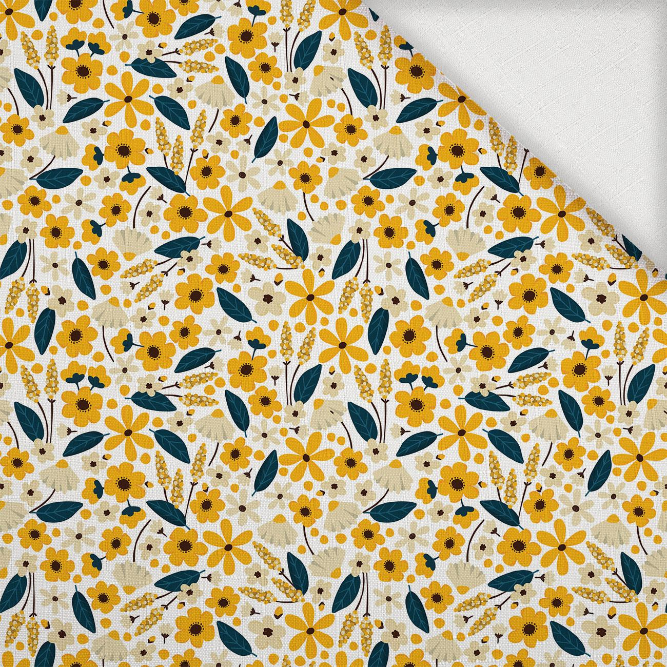 SMALL FLOWERS pat. 2 / white - Woven Fabric for tablecloths