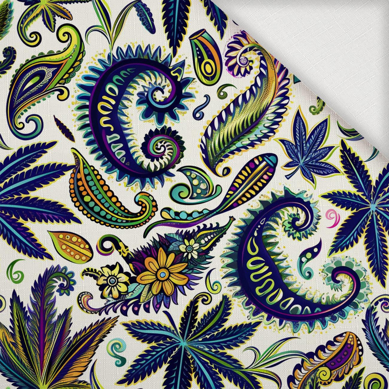 Hemp leaves WZ. 4 - Woven Fabric for tablecloths