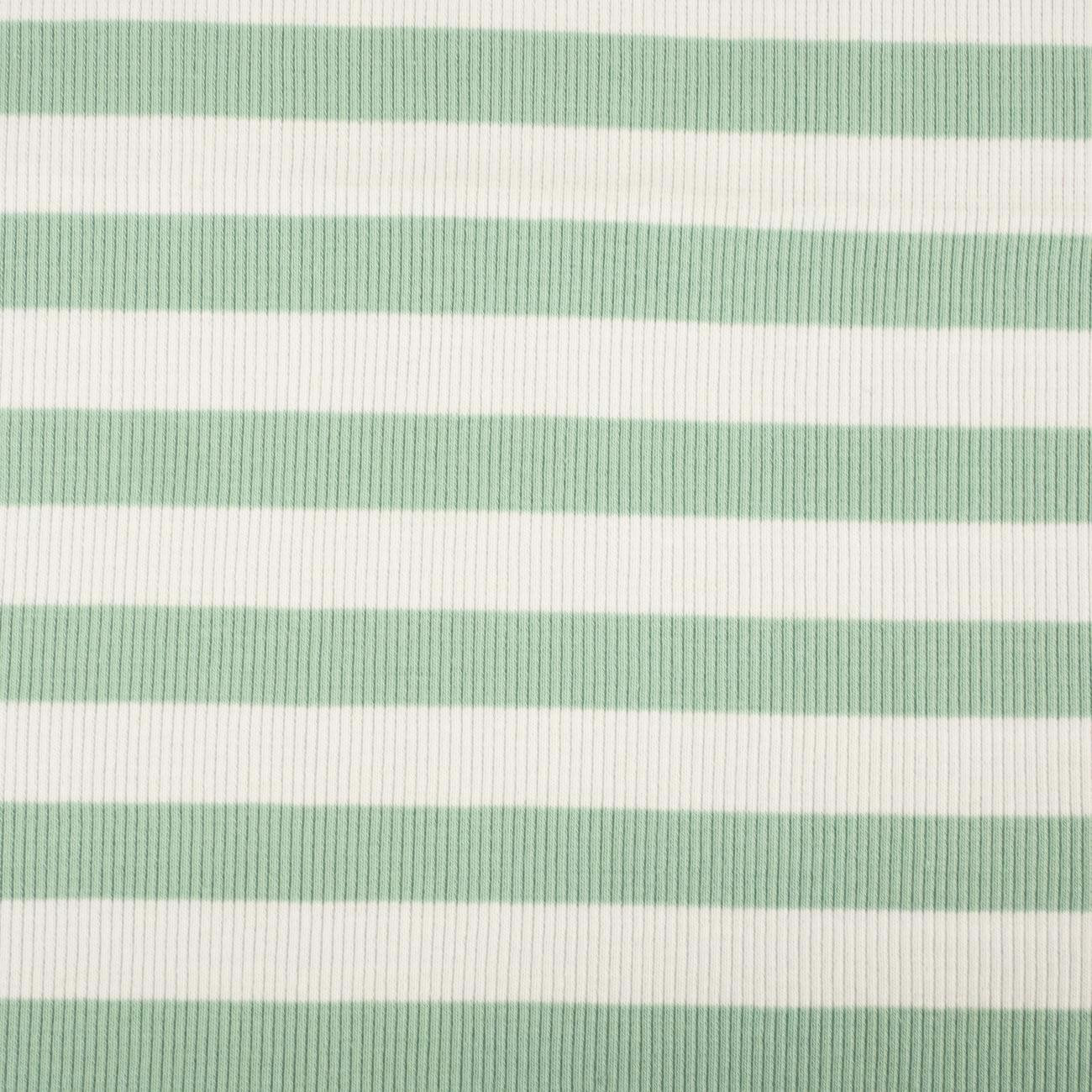 STRIPES / MINT - Ribbed knit fabric