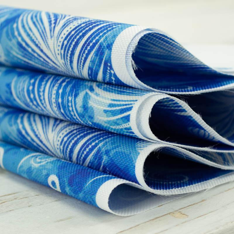 BLUE FEATHERS - Waterproof woven fabric