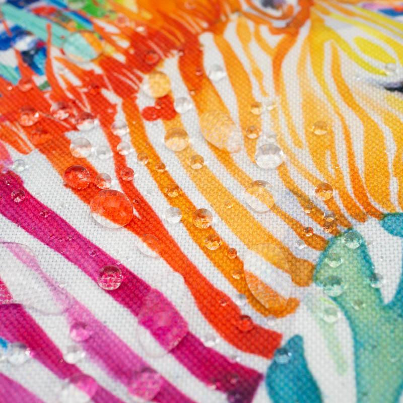 ZEBRA (rainbow) / white - Waterproof woven fabric