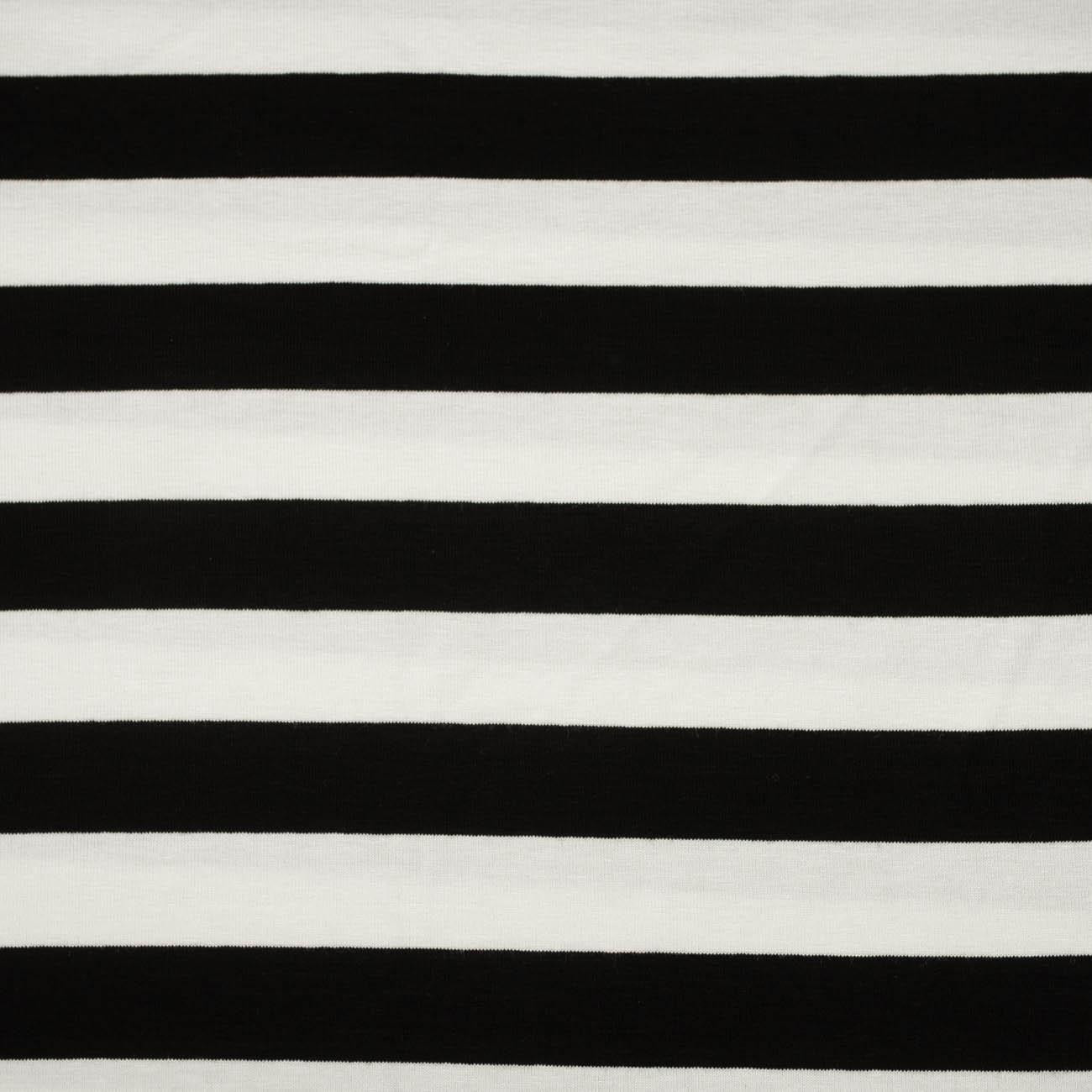 STRIPES WHITE / BLACK 2,0cm x 2,0cm - Viscose jersey