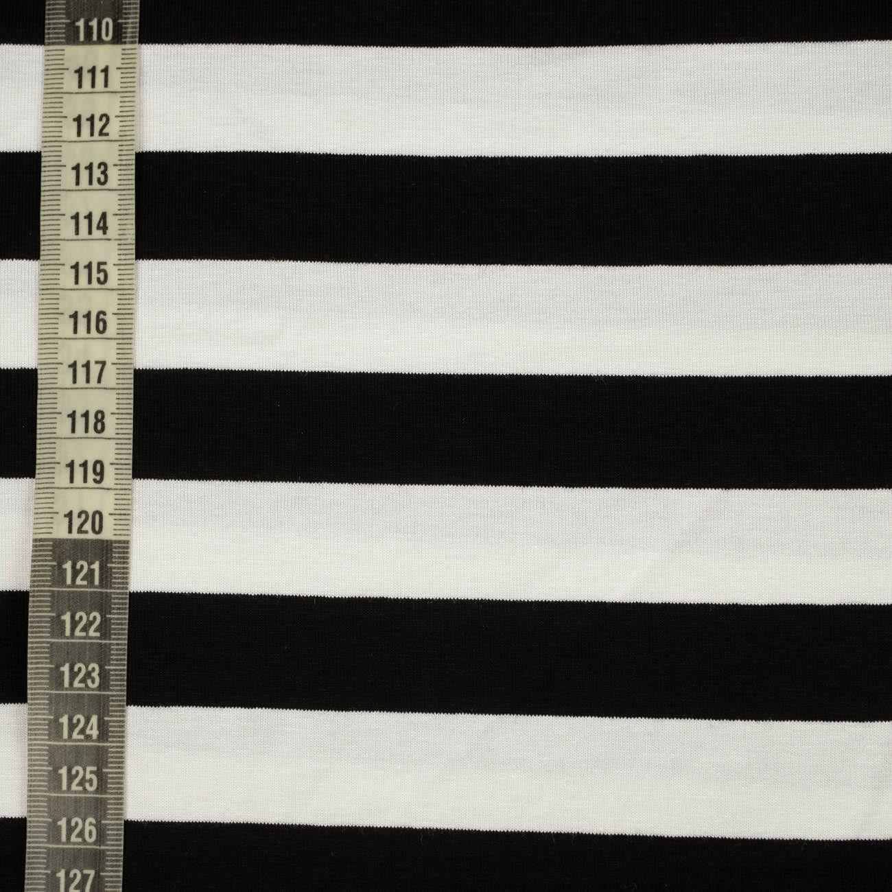STRIPES WHITE / BLACK 2,0cm x 2,0cm - Viscose jersey