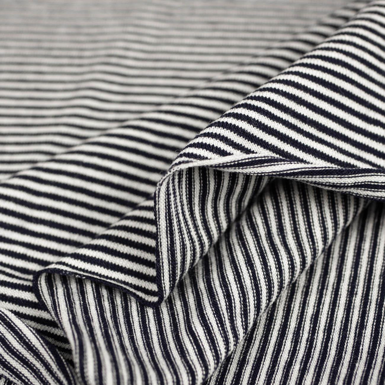 STRIPES DARK BLUE / WHITE 0,2cm x 0,2cm - Viscose jersey