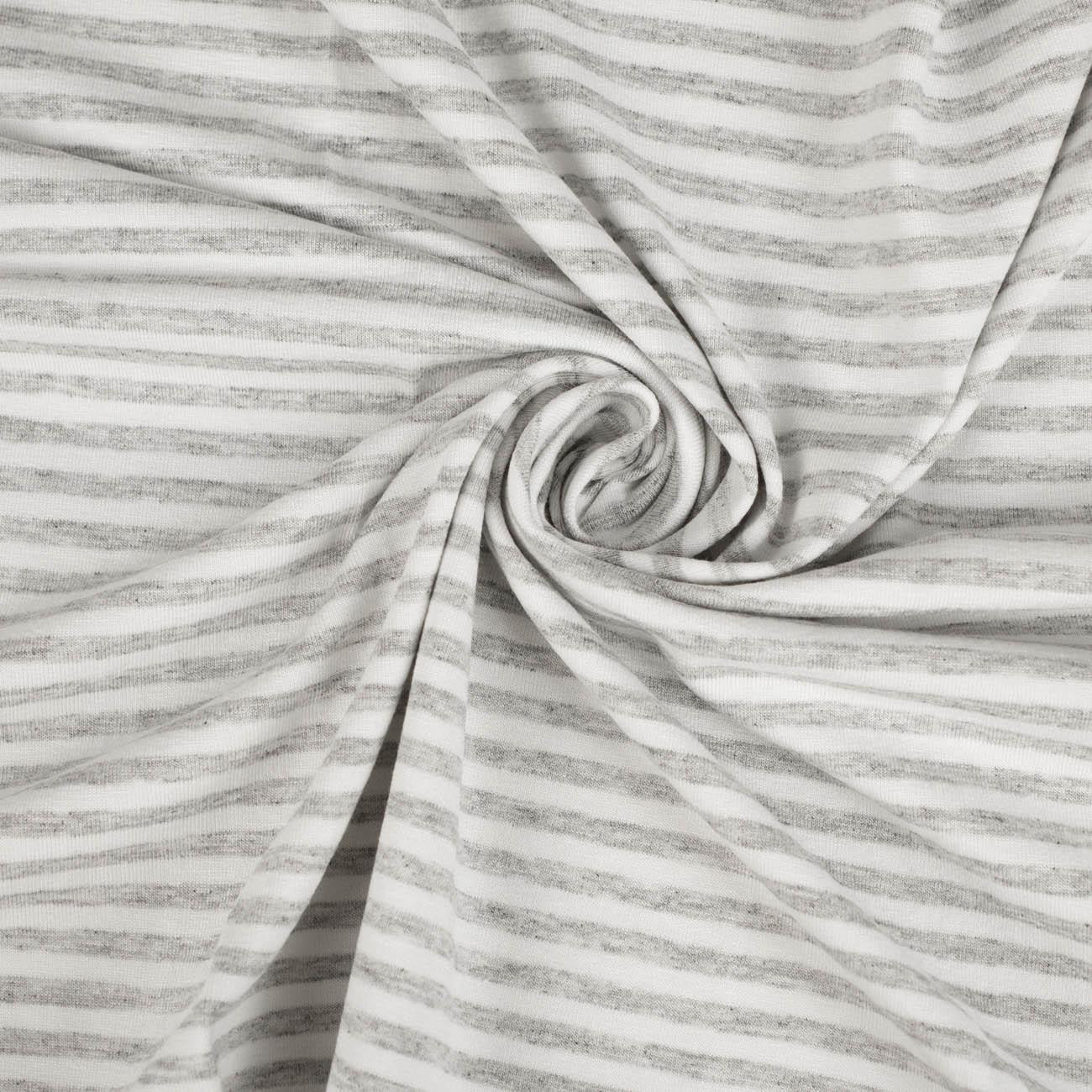 STRIPES MELANGE / WHITE 0,5cm x 0,5cm - Viscose jersey