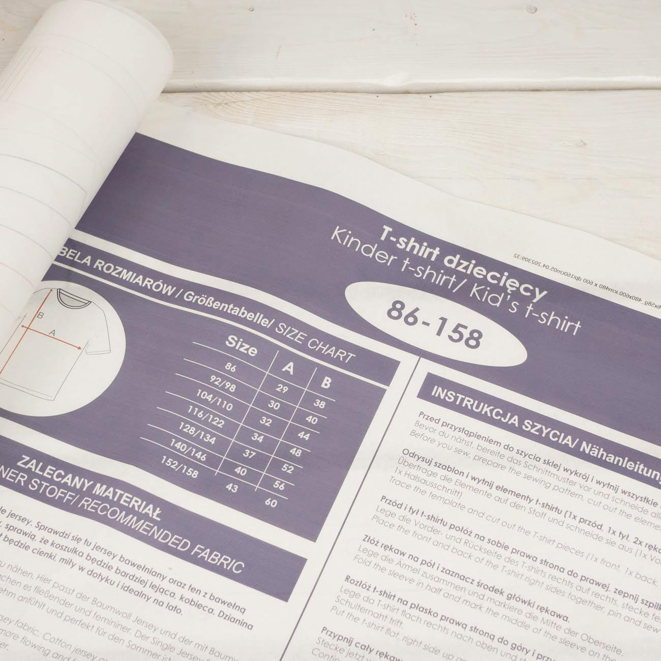 2-PACK - BASIC KID’S T-SHIRT - AZURE (BLUE) - sewing set