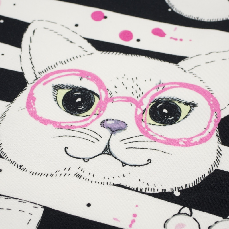 CATS IN GLASSES / pink - looped knit SP250