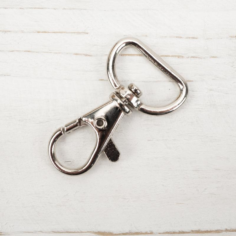 Metal snap hook 20 mm fish - silver