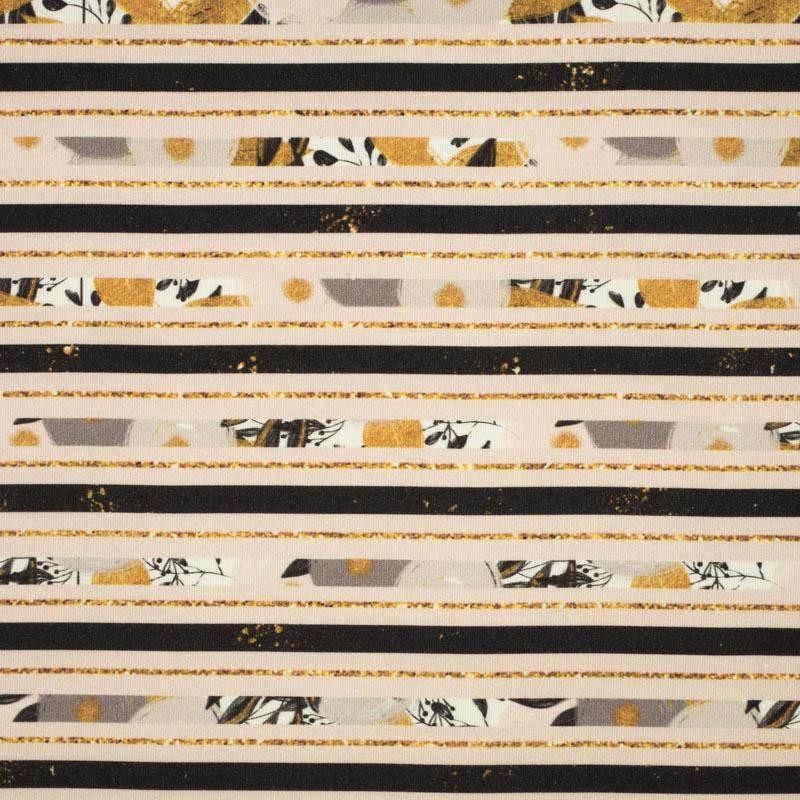 FLOWER BOUQUET  pat. 5 (gold) - looped knit fabric
