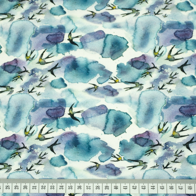 WATERCOLOR SWALLOWS - Viscose jersey WE210