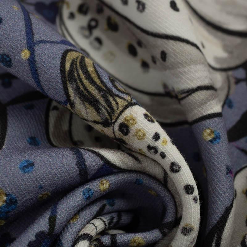 ENCHANTED PUMPKINS (ENCHANTED NIGHT) - looped knit fabric