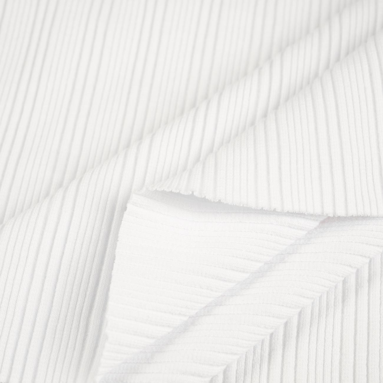 D-01 WHITE - Ribbed knit fabric