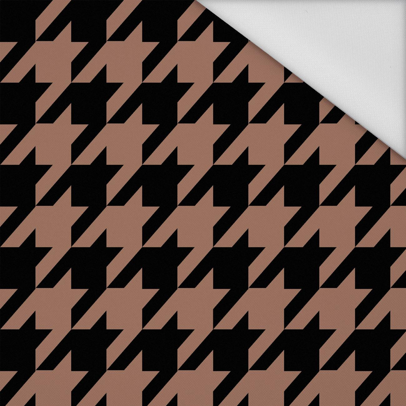 HOUNDSTOOTH / Mocha Mousse  - Waterproof woven fabric