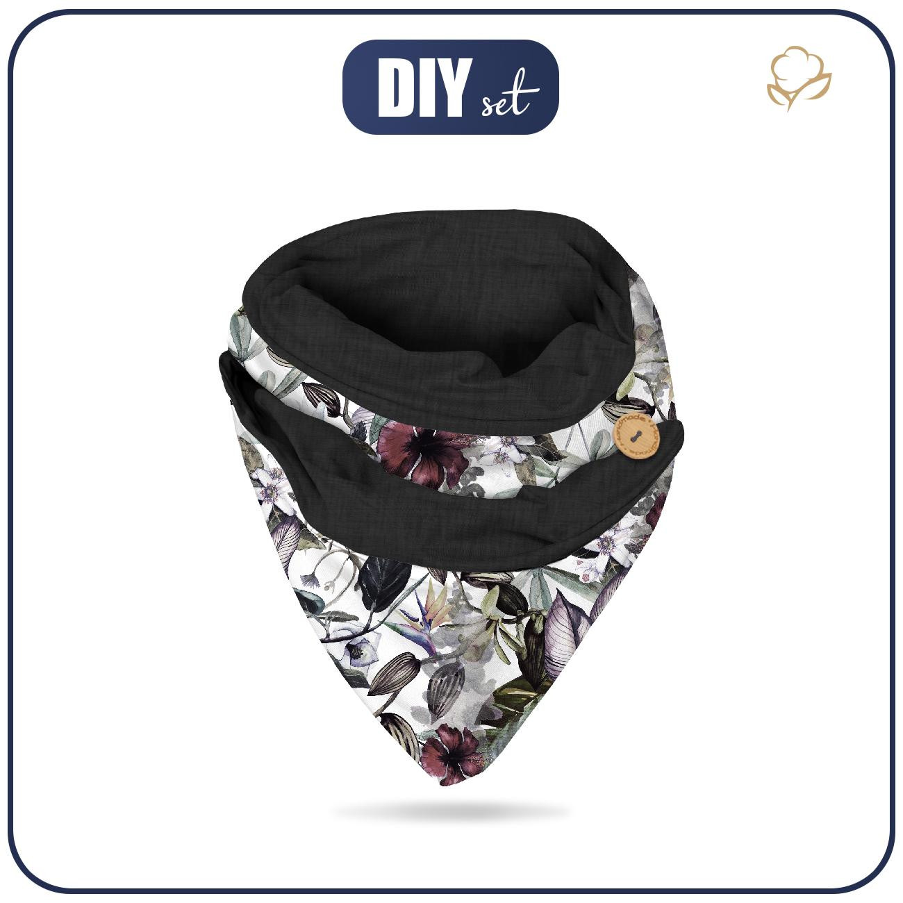 BUTTON SCARF - PARADISE FLOWERS - sewing set