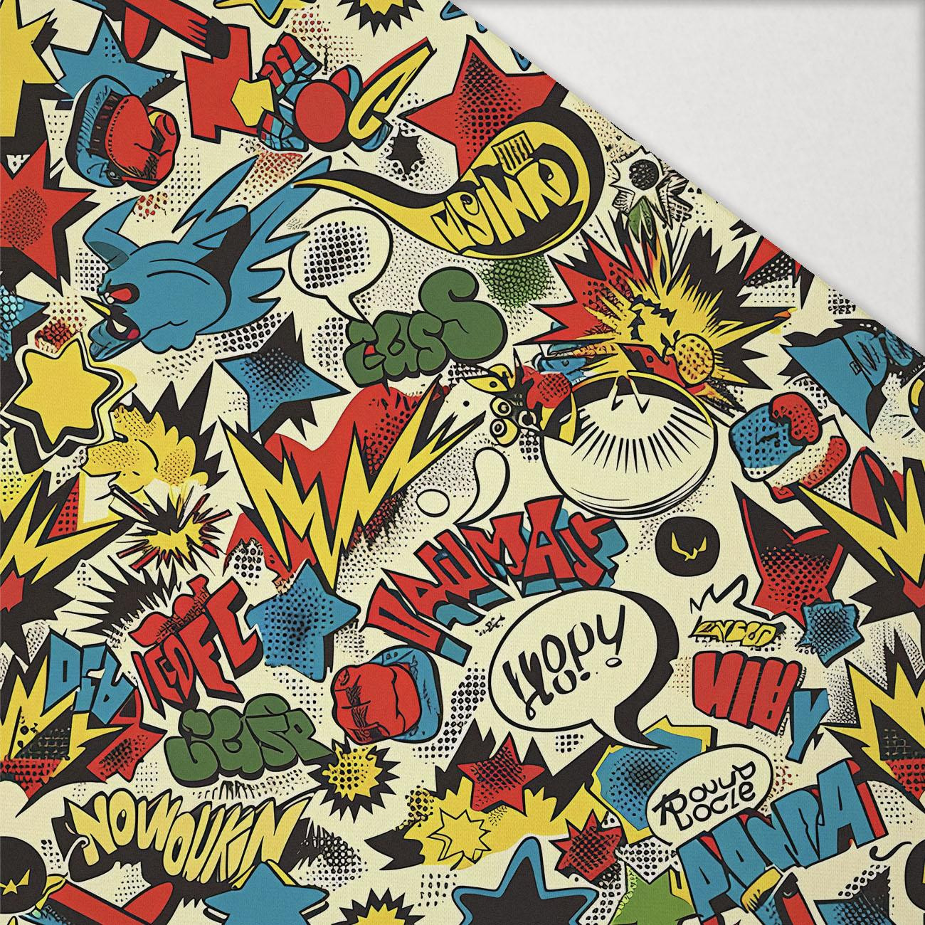 RETRO COMICS PAT.6 - Hydrophobic brushed knit